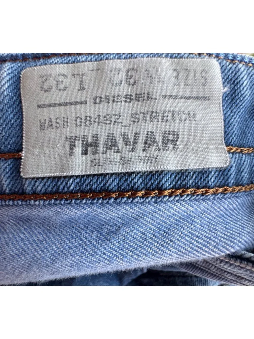 Diesel Thavar 0849Z Slim Skinny Stretch Jeans Mens Size 32x32 Blue Denim